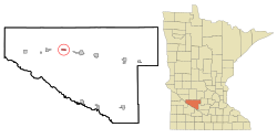 Renville County Minnesota Incorporated and Unincorporated areas Danube Highlighted